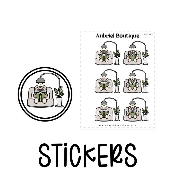 LER LIVRO, autocolantes de planeador — AB0960 por atacado de AubrielBoutique