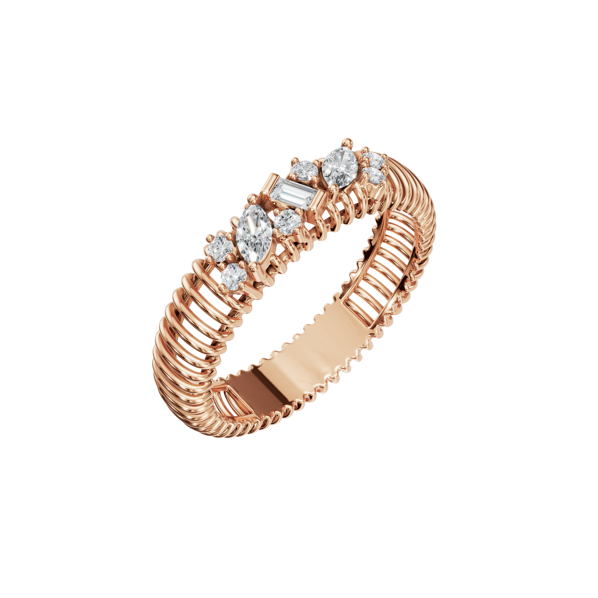 PureYou Jewelry - Wholesale Multi-Stone Ring - 14k Gold Diamond Cluster Ring, Unique Diamond Ring2