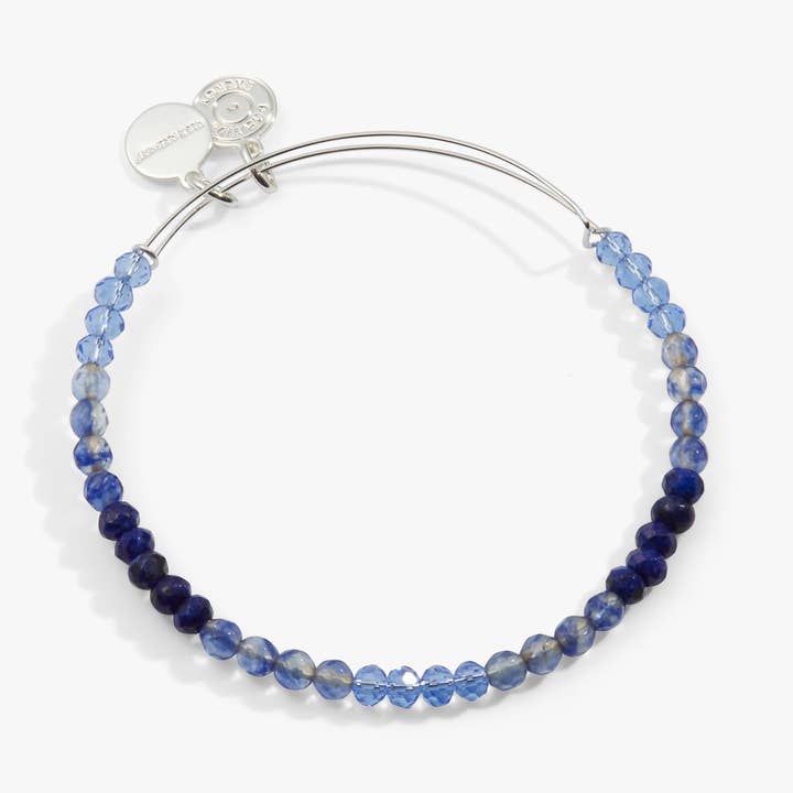 Alex and Ani - Wholesale Beaded Bracelet - Ombre Faceted Stone Beaded Charm Bangle, Blue0