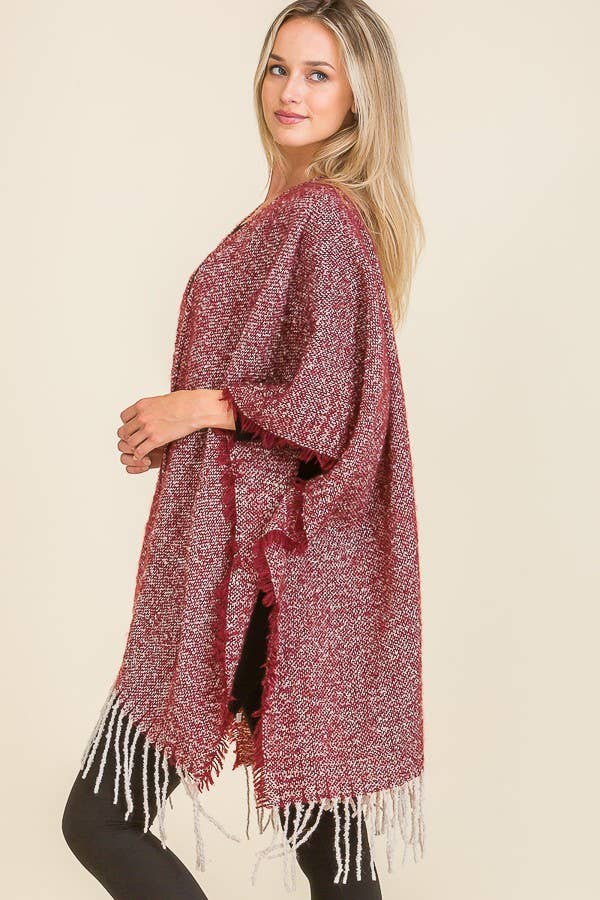 SOM VIST Flosset Tæppe Sjals Åben Silhuet Poncho for engroshandel på Faire2