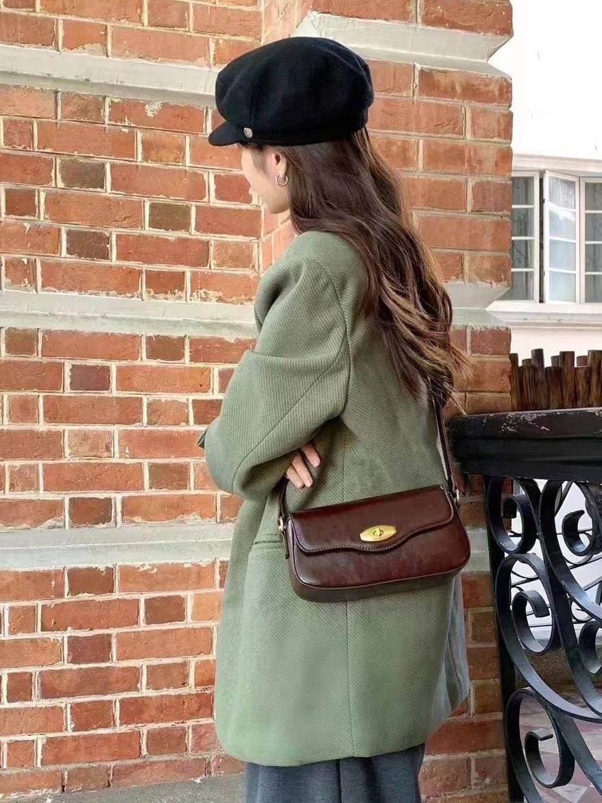 Pretty Persuasions - Wholesale Shoulder Bag - Women's - P25090 Faux Leather Twist Lock Shoulder/Crossbody Bag3