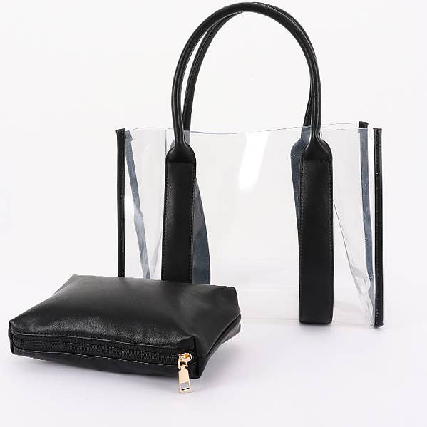 Shop Neighbors - Wholesale Tote Bag - Women's - Transparent Tote Bag with Pouch4