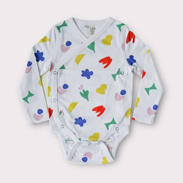 Organic Pima Cotton Wrap Front Bodysuit for wholesale by League of Friends