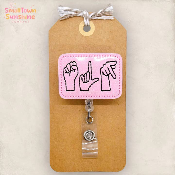 Enrouleur de badge de langue des signes SLP pour la vente par The SmallTownSunshine Company