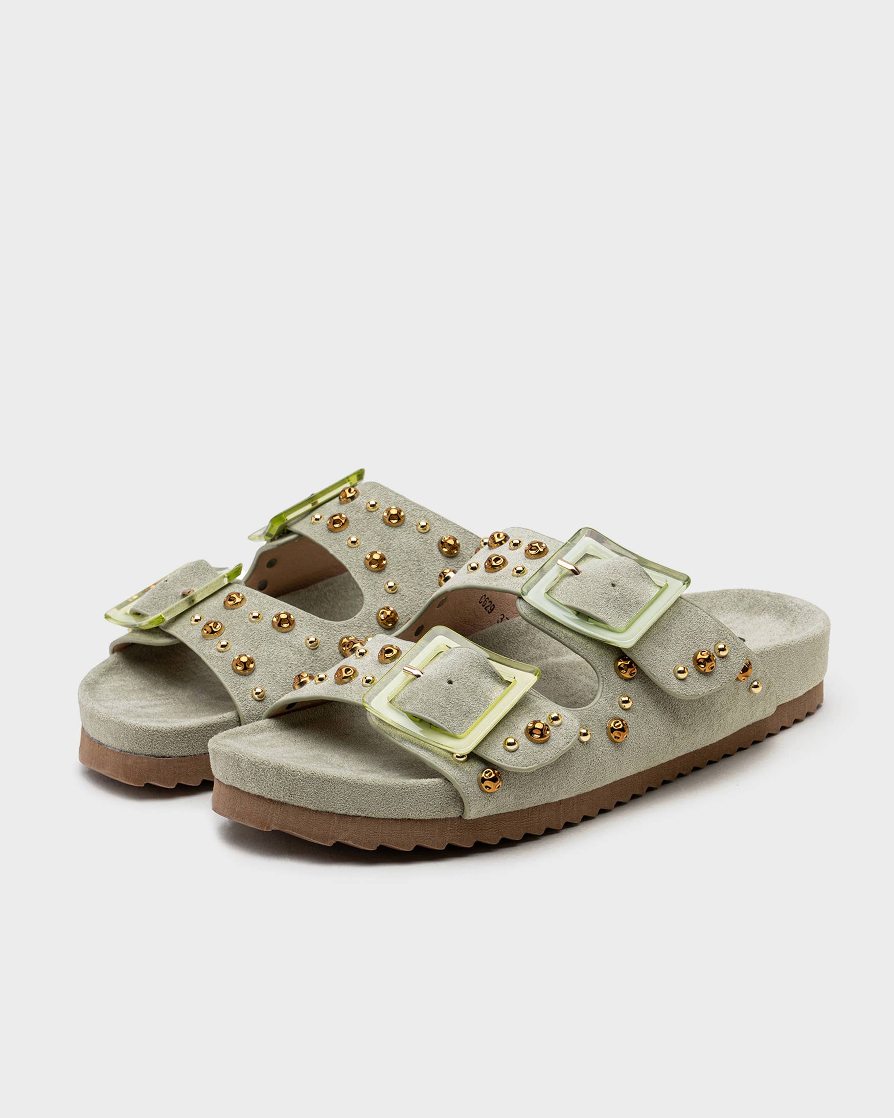 CEREZA - Wholesale Flats - Women's - Double-strap Sandals with Studs7