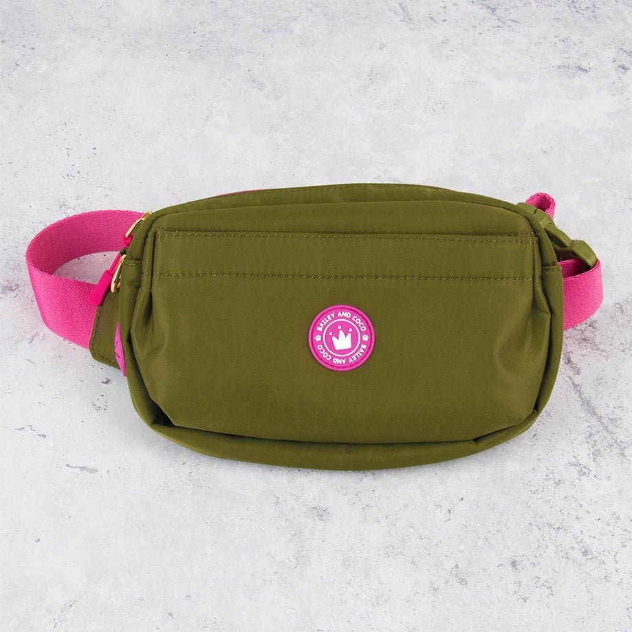 Bailey and Coco - Wholesale Belt Bag - Women's - Magnetic Snap Dog Walking Bum Bag - Olive it Hot0