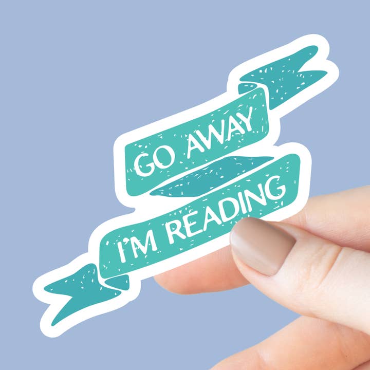 Go Away I'm Reading Sticker for wholesale by Chapter & Craft Studio