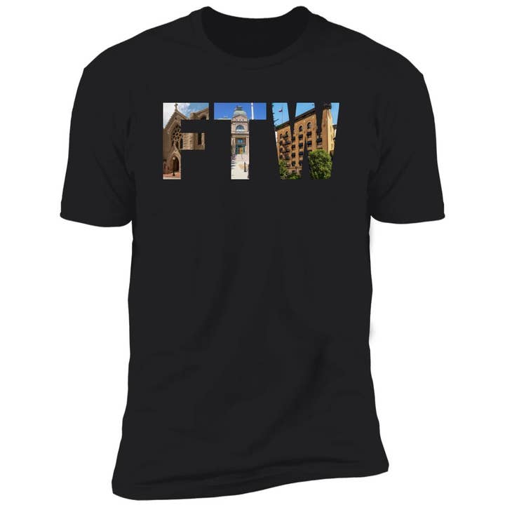 Fort Worth Landmarks Premium Unisex T-shirt for wholesale by VivaCity Gear