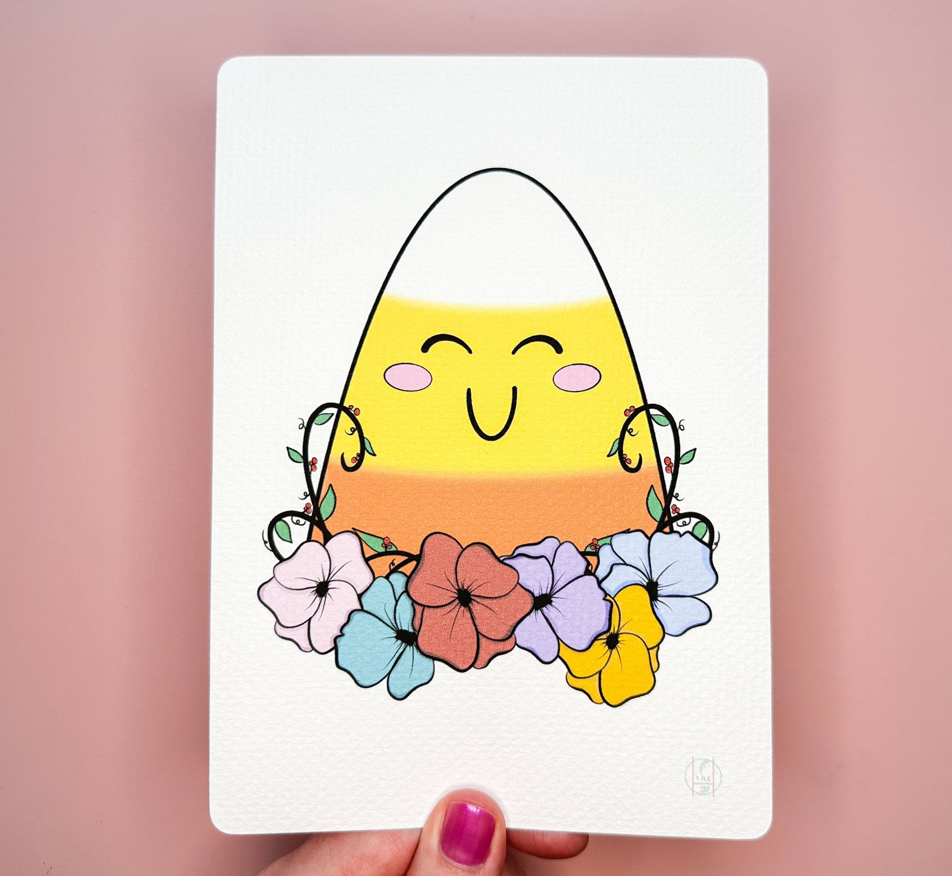 The Harpy Otter Co - Wholesale Art Print - Candy Corn Floral Art Print2