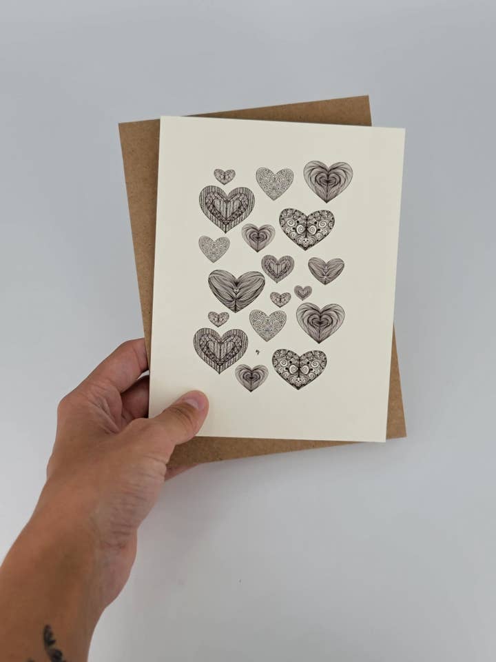 Hearts Card for wholesale by Covered With Art