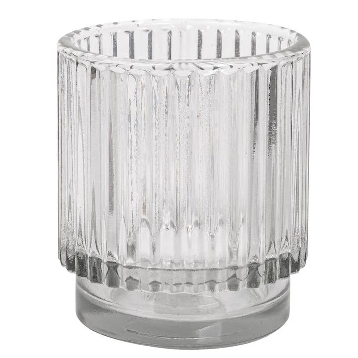Truu Design Ribbed Glass Tealight Holder, 12/DSP for wholesale by Truu Design
