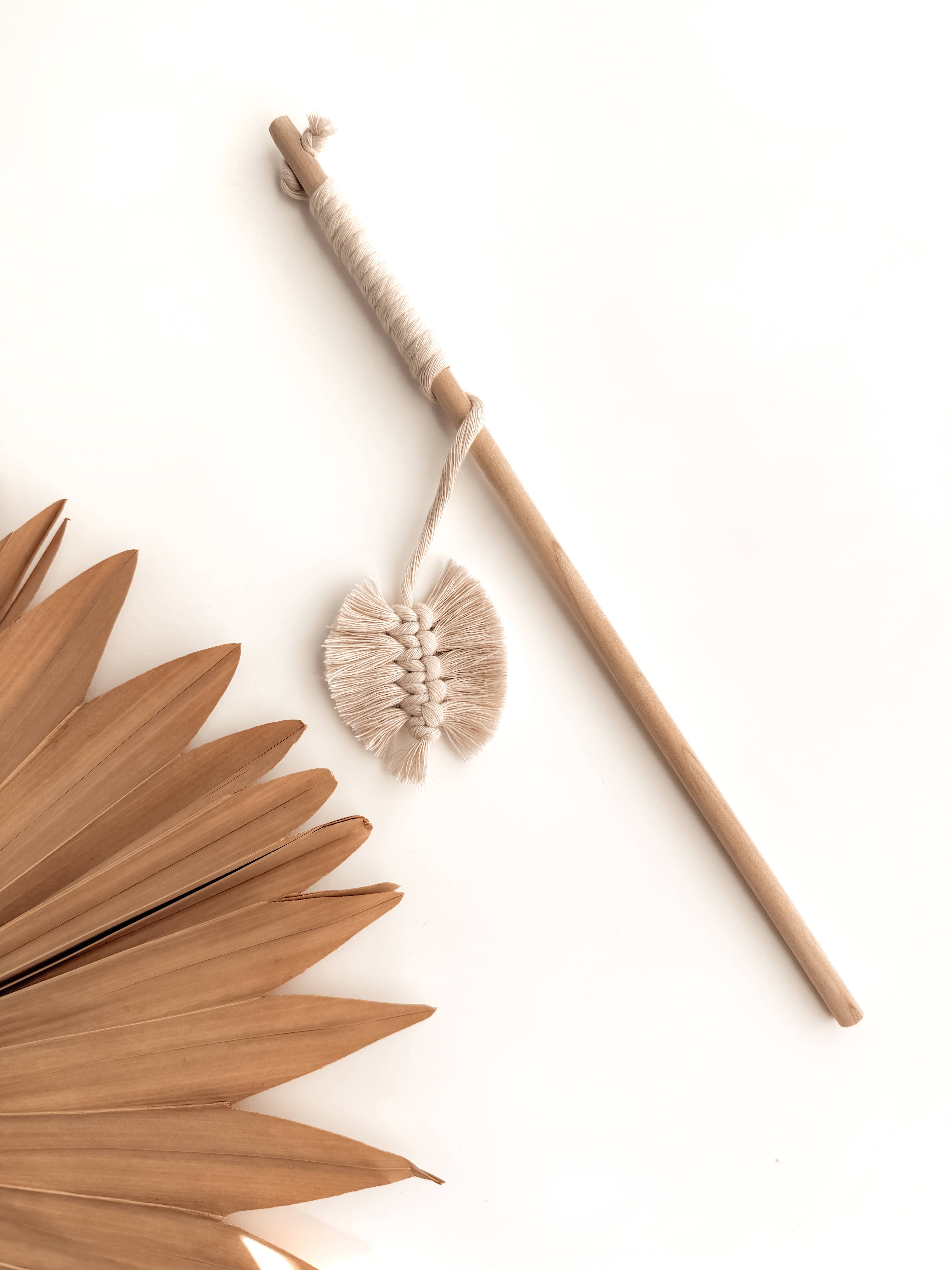 Meraki The Studio Co. - Wholesale Pet Toy - Cat - Macrame Cat Wand Teaser Toy | Gifts for Pets & Kitten Lovers0