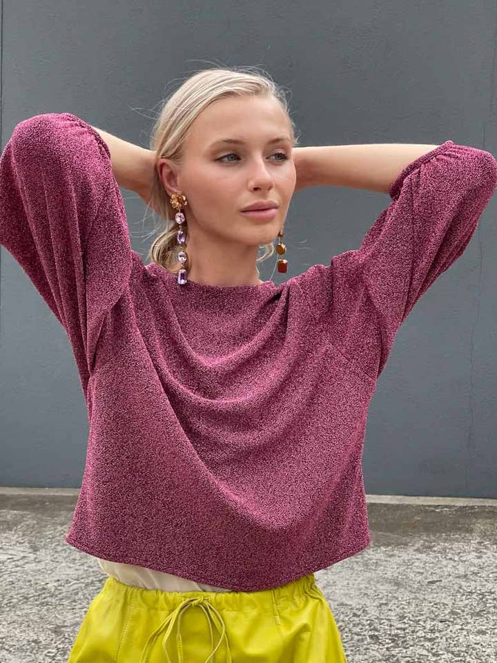 Hoss Raspberry Lurex Glam Topp för wholesale av HOSS