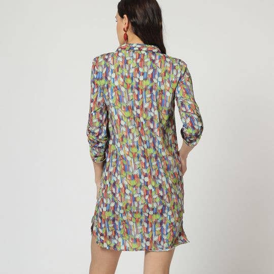 BanBat - Wholesale Dress - Women's - LAGA- D800 printed shirt dress