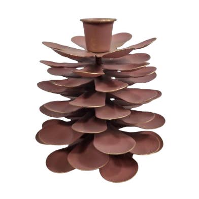 Kandelaar fyrrekogle lyserød Large for engroshandel hos DRYdecorations