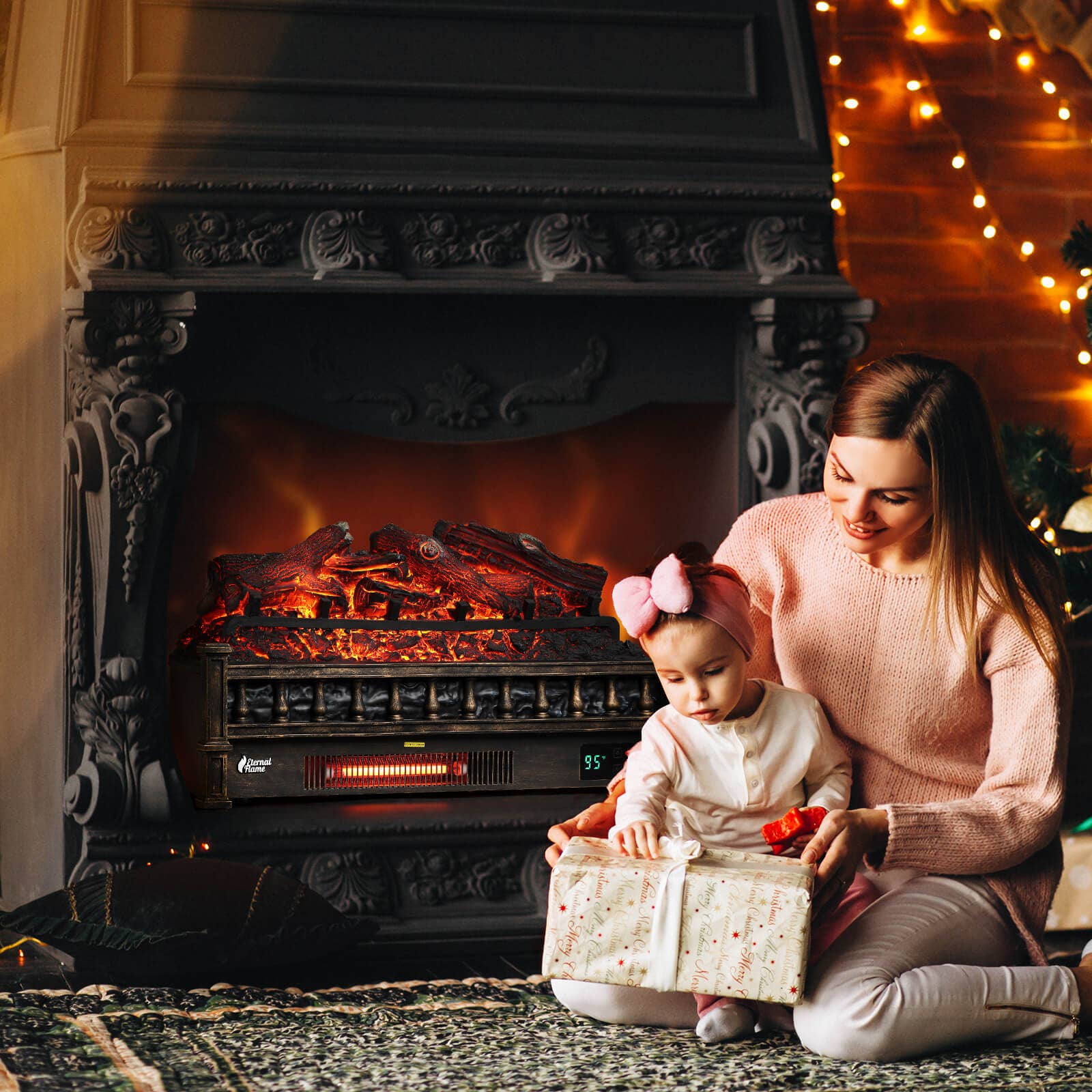 TURBRO - Wholesale Fireplace Screen - Eternal Flame EF26-LG Smart Electric Fireplace Logs, WiFi Enabled14