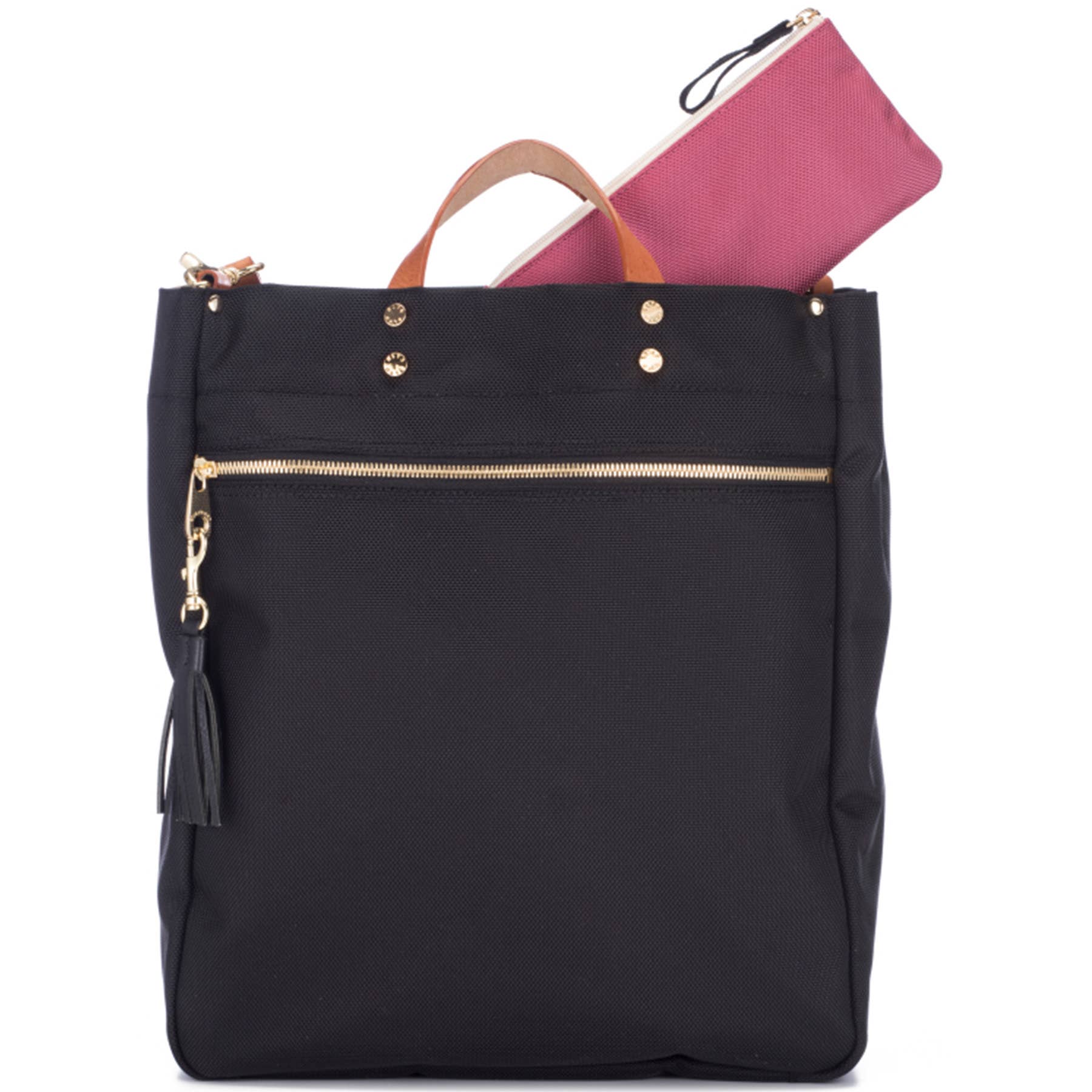 Boulevard - Wholesale Tote Bag - Women's - "Parker" Jet Nylon Tote with Leather Accents5