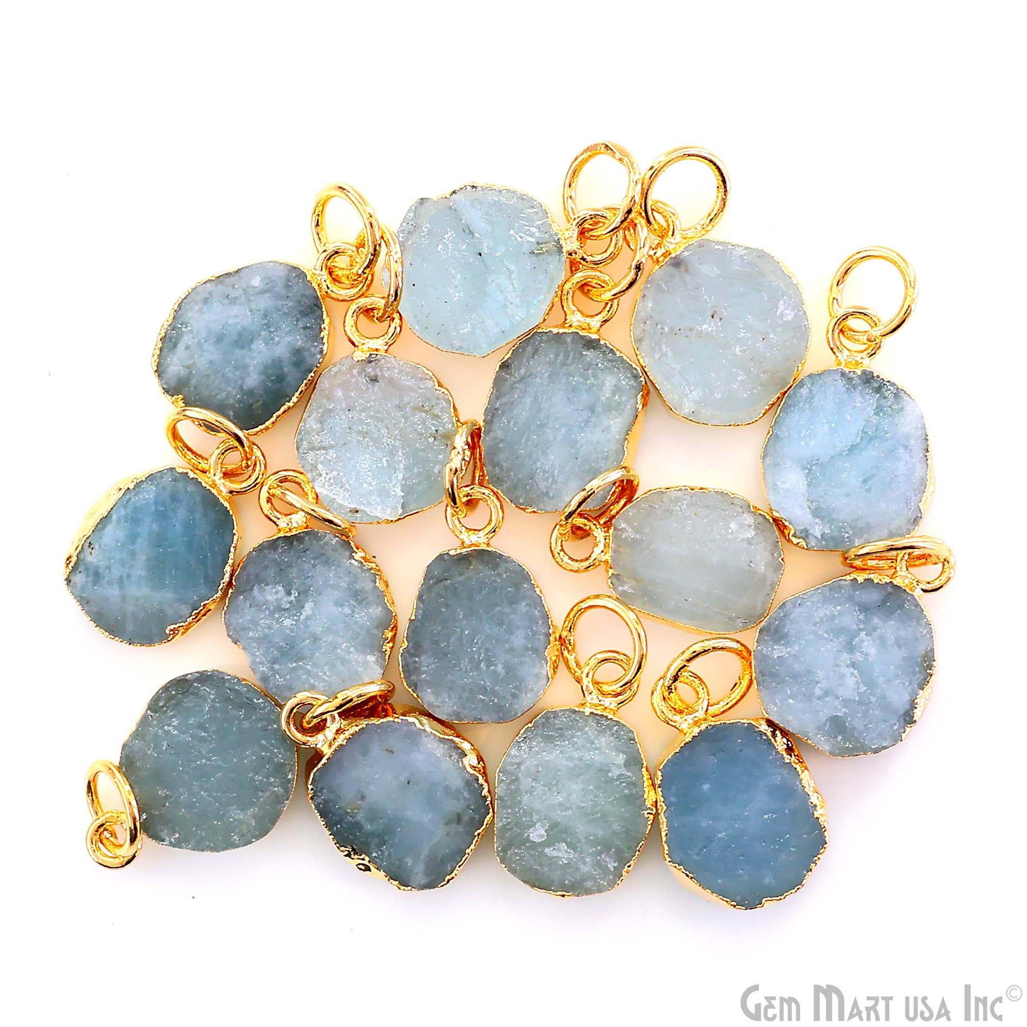 GemMartUSA - Wholesale Pendant/Charm Necklace - Rough Gemstone 16x10mm Gold Electroplated Single Bail Charm5