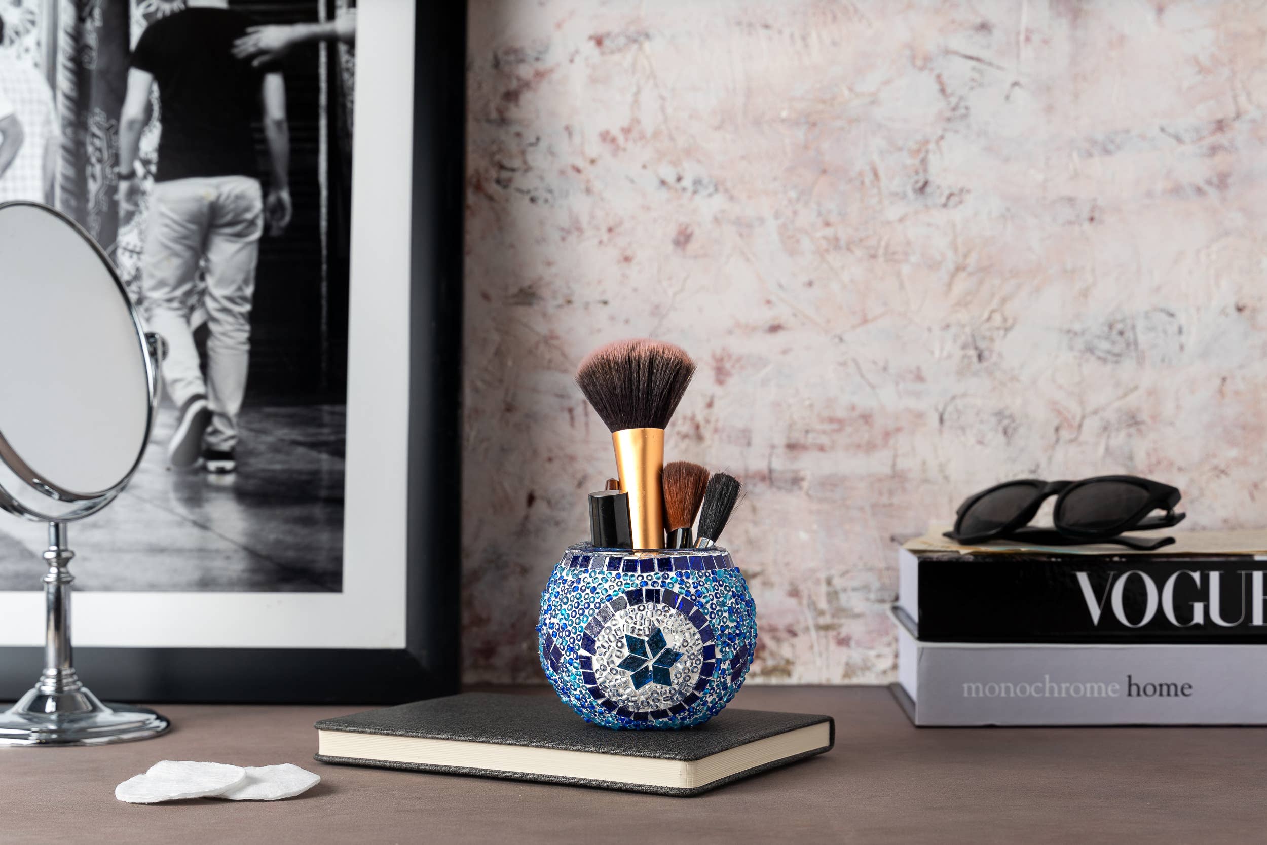 KAFTHAN - Wholesale Candle Holder - Large Mosaic Glass Candle Holders | Christmas Holiday Decor6