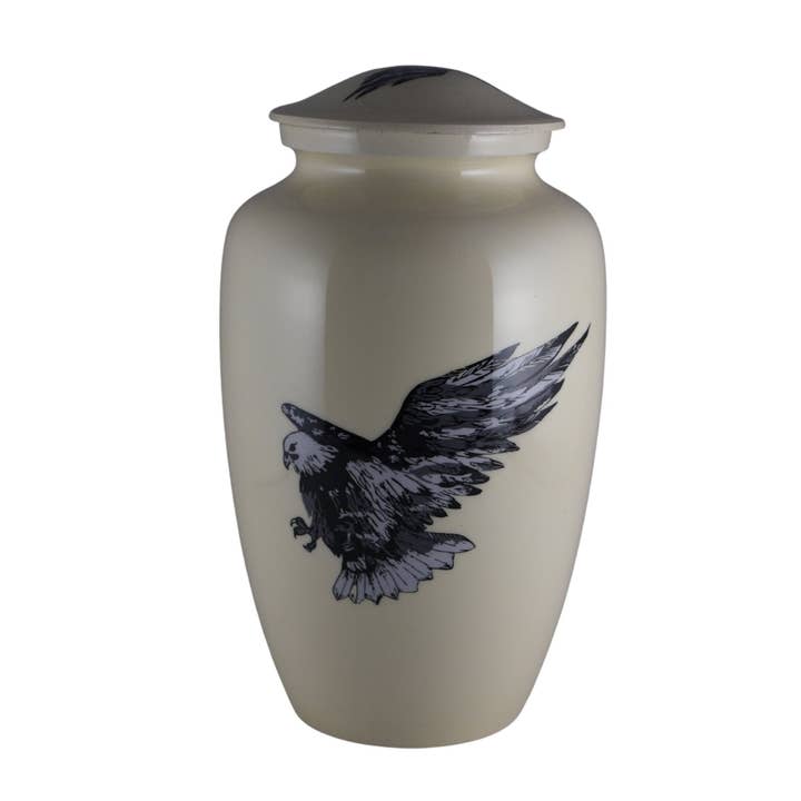 Flying Eagle - Urna blanca para cenizas con forma de águila en vuelo para venta al por mayor de Plutus imports