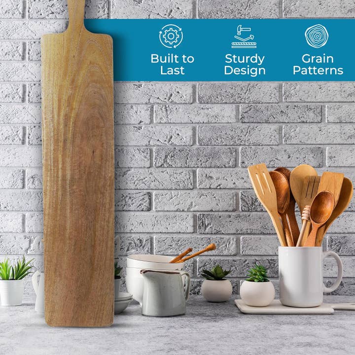 DesignStyles Home - Wholesale Cutting Board - Becki Owens Rectangle Shape Mango Wood Cutting Board with Handle4