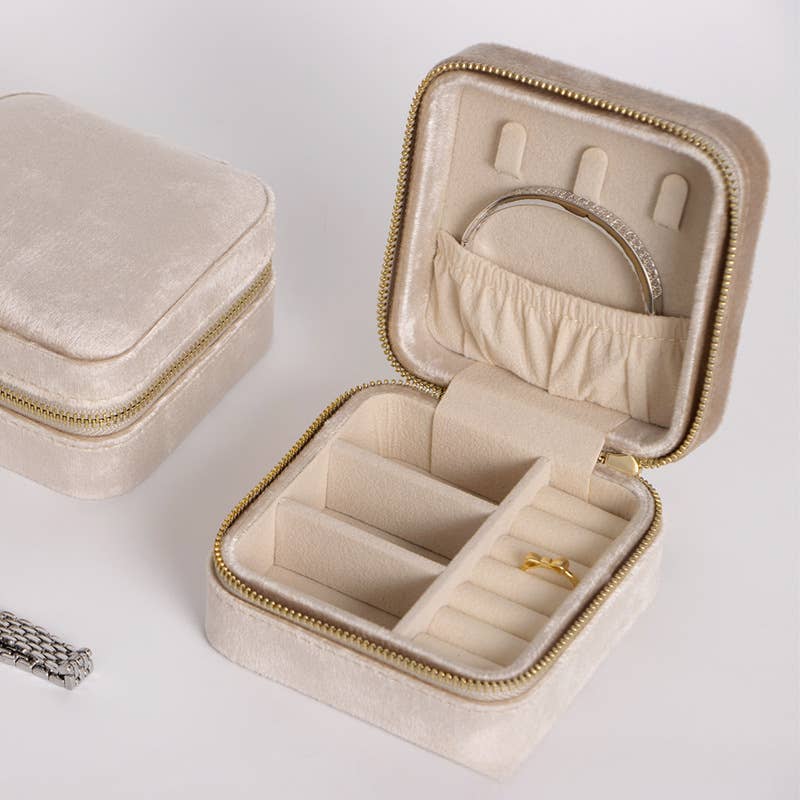 NARWEY INC – wholesale Jewellery box/organiser – Compact Italian Velvet Jewelry Box for Travel,Freeshiping5