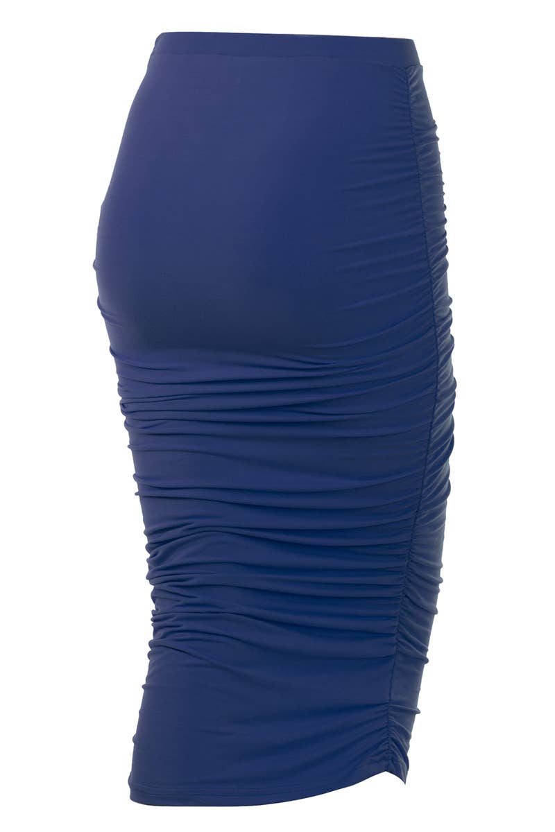 NINEXIS - Wholesale Skirt - Women's - CWBMS070_Slim Fit Ruched Long Pencil Skirt37