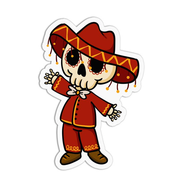 Girls Printing House – wholesale Klistermärke – Day of the Dead Mexican Skull 2 Vattentäta Vinyl Klistermärken0