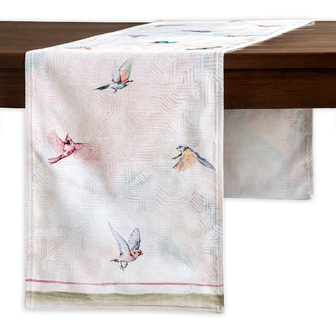 Maison d'Hermine - Design in Every Thread - Wholesale Table Runner - Table Runner 100% Cotton - Double Layer - Flying Birds6