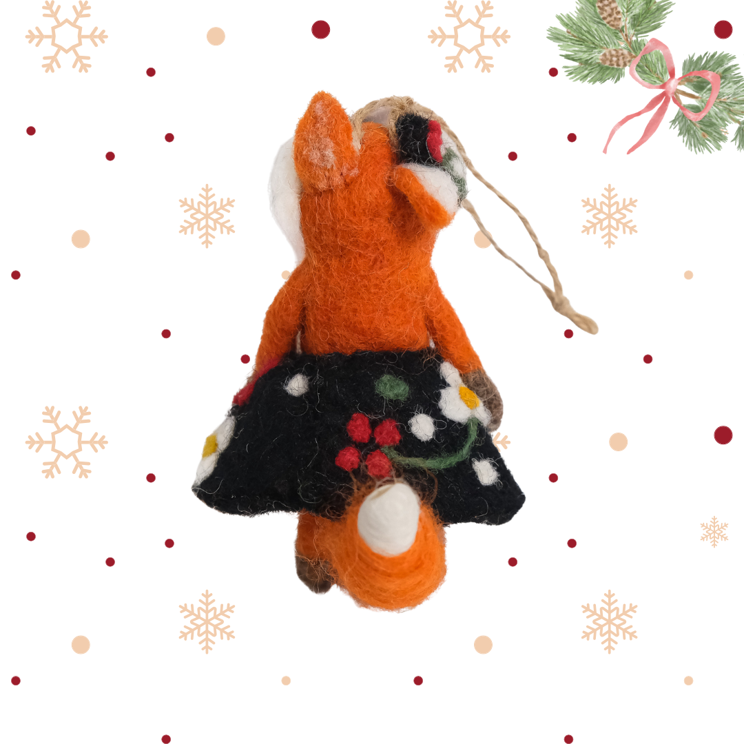 Karma Nepal Crafts – wholesale Ornament – Needle Felted Fox Christmas  Ornaments 8