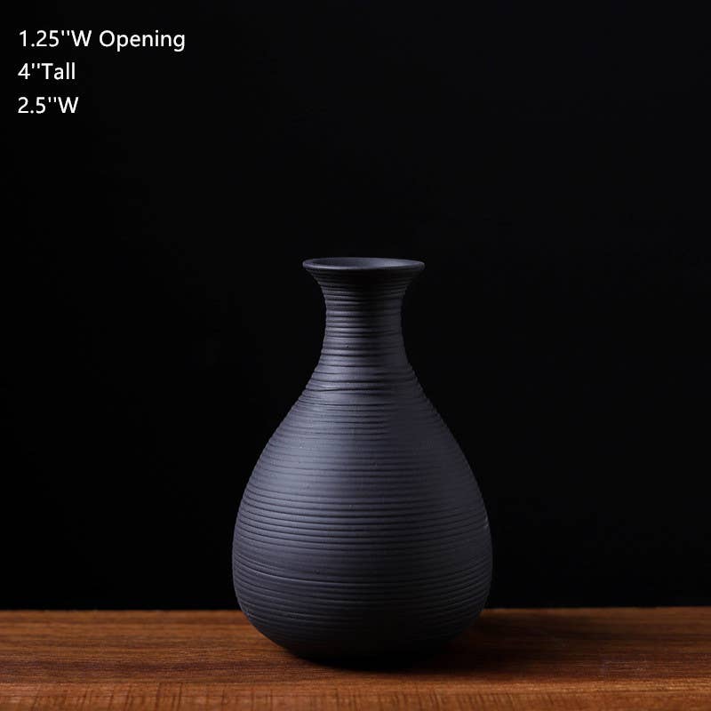 Sweet Home Deco – Großhandel Vasen – Keramische Blütenvasen, schlichte Blumenvase in Weiß/Schwarz 8