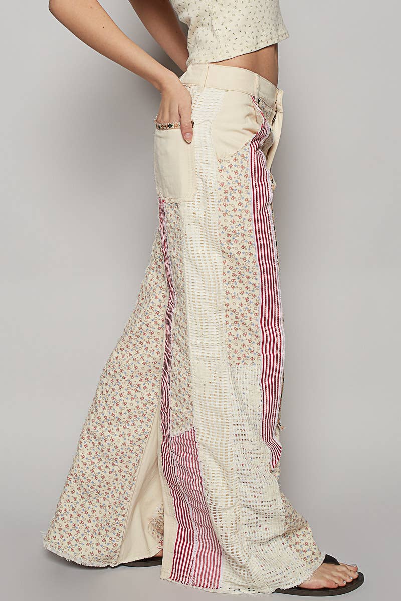 Pol Clothing - Wholesale Jeans - Women's - Patchwork relaxed woven denim pant8