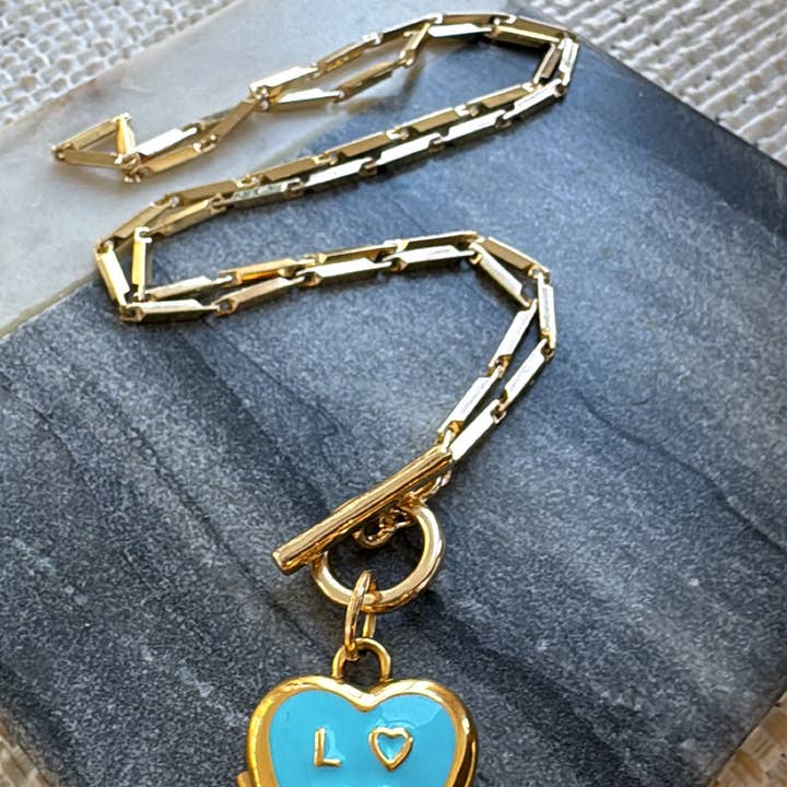 True Blue Love Locket Necklace for wholesale by Erin McDermott Jewelry