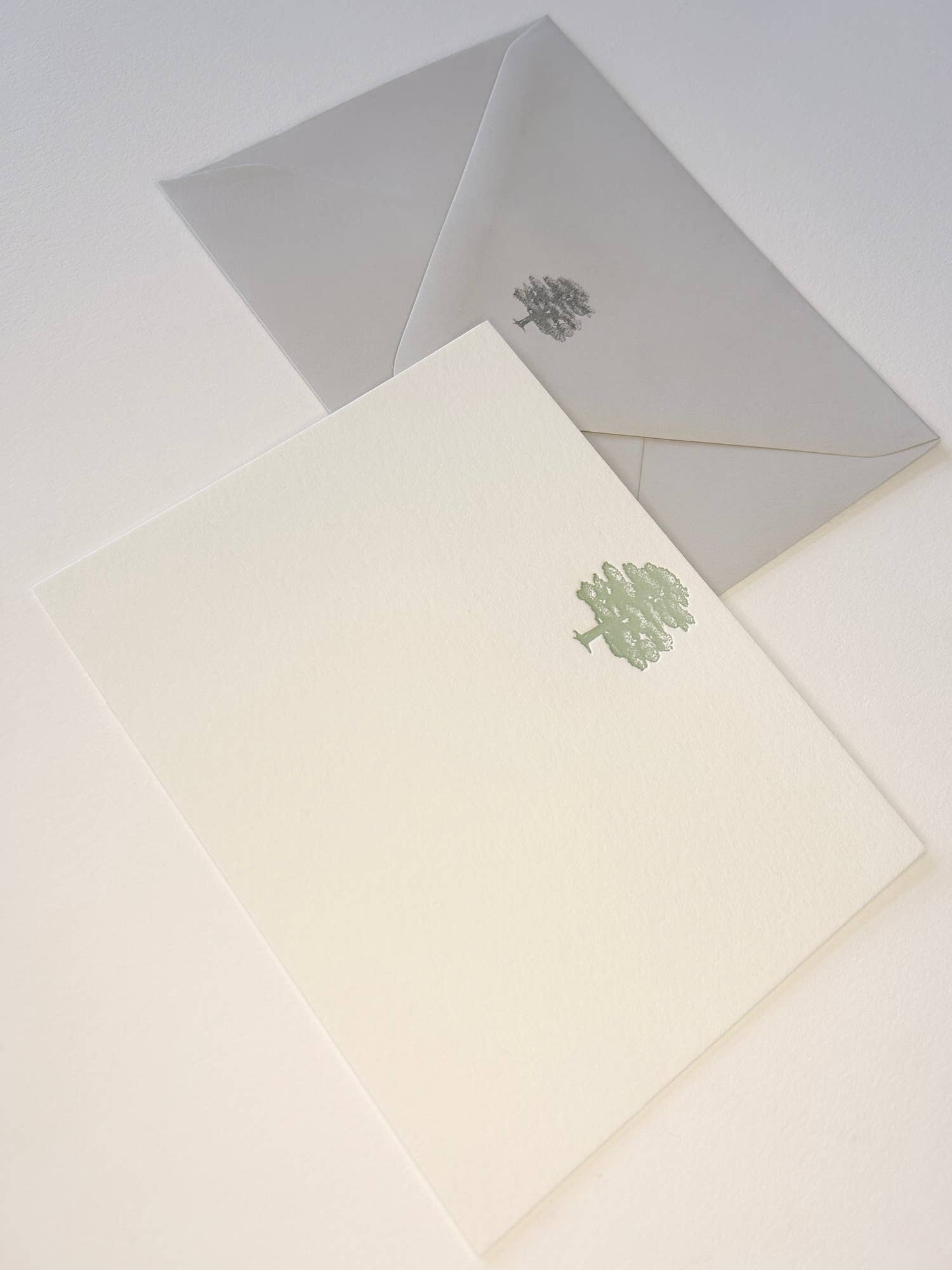 Rust Belt Love Paperie - Wholesale Stationery/Notecard Set - Oak Tree Flat Card Pack - Letterpress1