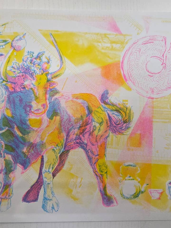 Taurus - Limited Edition Risograph Print for wholesale by Hammer & Hemlock