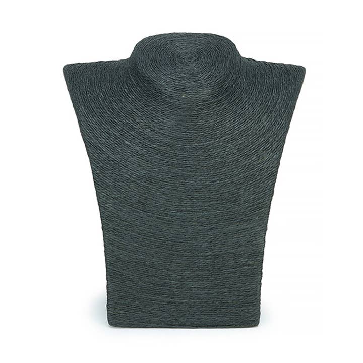 Black Raffia Jewelry Necklace Bust Form for wholesale by Howard's