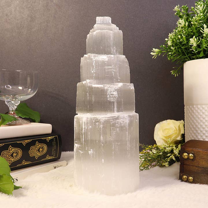 Selenite Crystal Skyscraper for wholesale by Natures Artifacts Inc