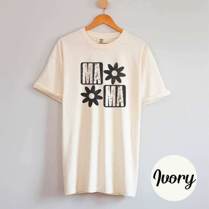 Hey Jude Graphic Tees - Venta al por mayor Camiseta serigrafiada - Mujer - Camiseta Flower Mama3