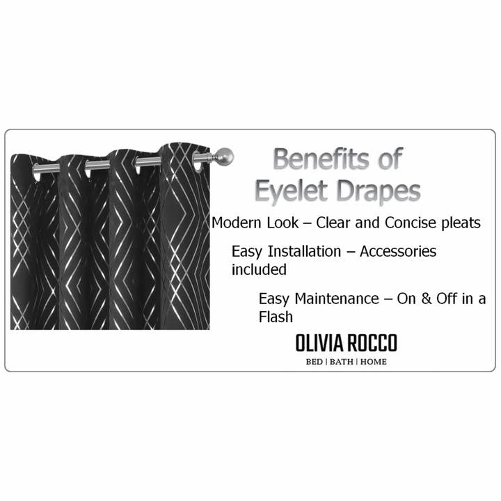 Geometric Black Sparkle Blackout Curtains for wholesale on Faire7