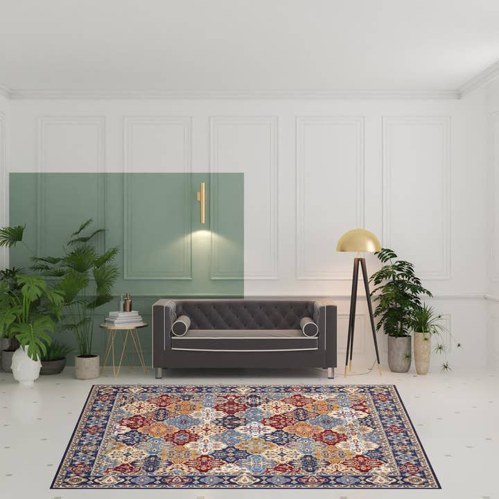 HomeRoots - Wholesale Area Rug - 8' X 10' Red Damask Power Loom Area Rug1