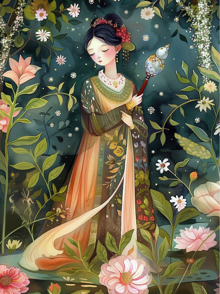 Le Jardin Chinois : Beauté Intérieure | Frivolités de Cartes pour la vente par Fripperies