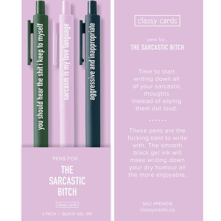 Classy Cards Creative - Wholesale Pen - Sarcastic Bitch Pens1