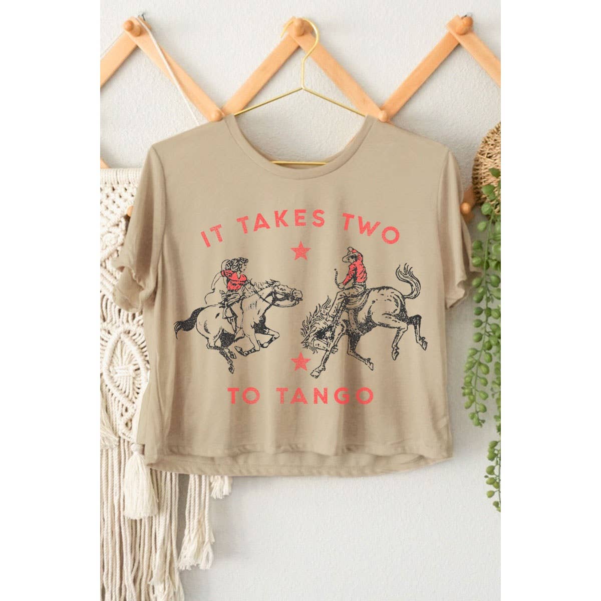 HRTandLUV - Wholesale Screen Printed T-Shirt - Women's - IT TAKES TWO TO TANGO GRAPHIC CROP TOP