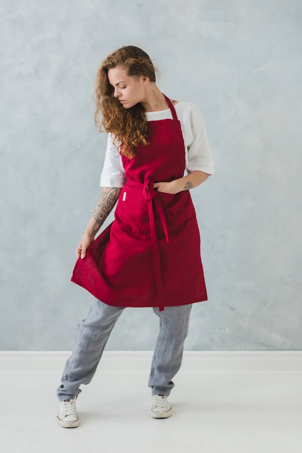 Epic Linen - Wholesale Apron - Unisex Full Bib Linen Apron in Various Colors4
