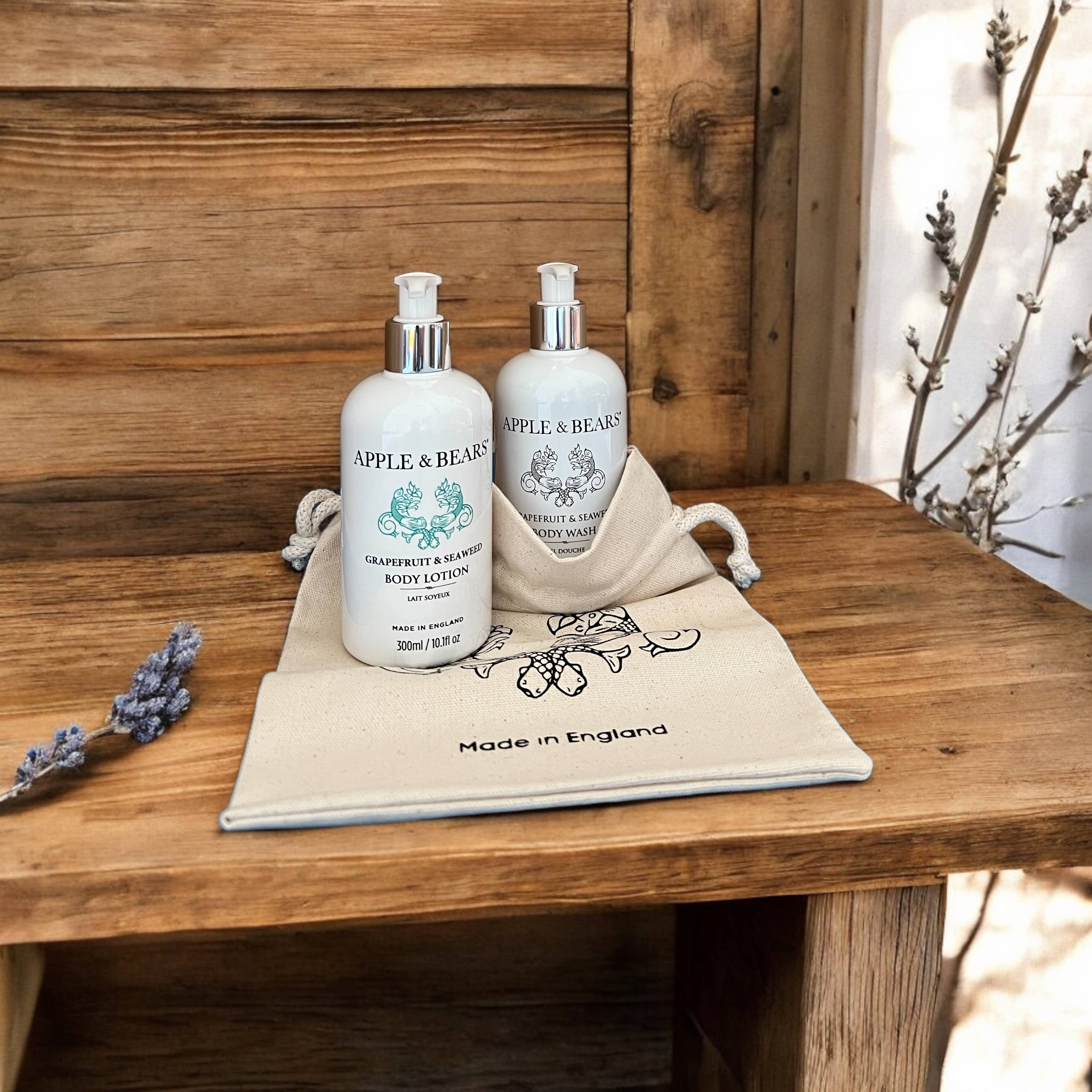 APPLE & BEARS – Großhandel Bade- & Körperpflege-Set – Luxus-Geschenkset mit Grapefruit und Meeresalgen8