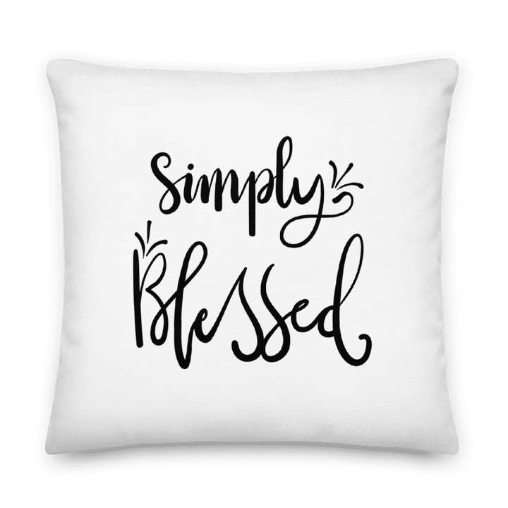 SIMPLY BLESSED - (2) 22" x 22" Dbl. Sided Print Pillows for wholesale by MODERN ART LAS VEGAS
