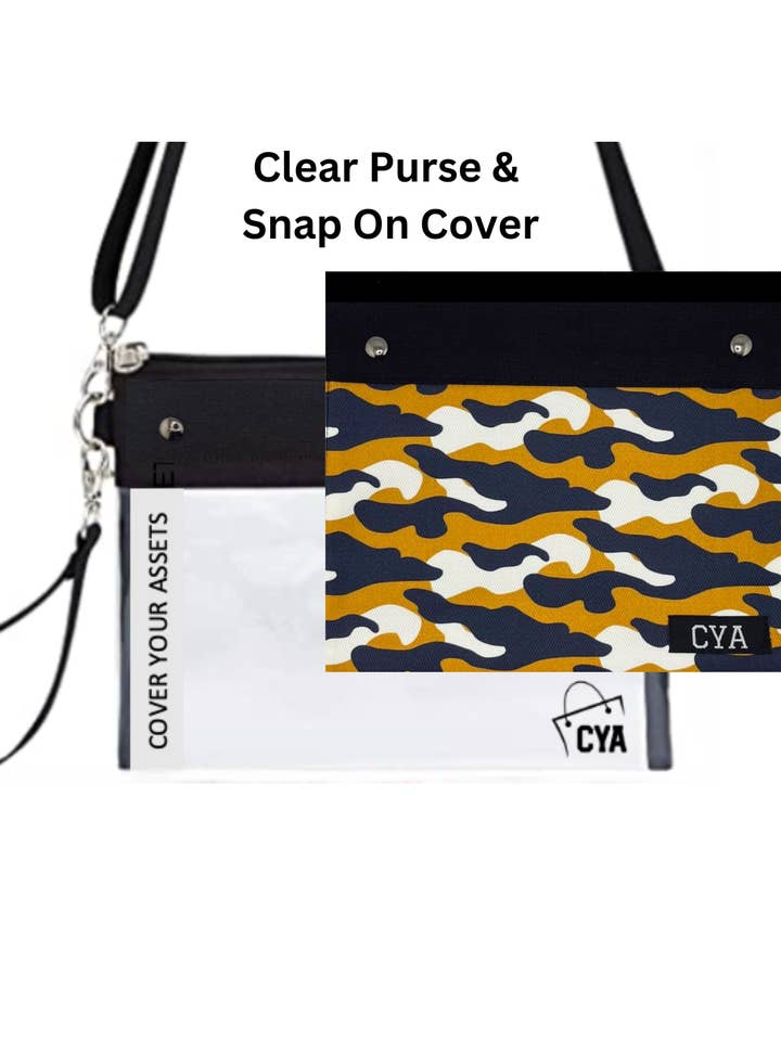 Navy & Gold Camo - Wide - Purse & Cover for wholesale by CYA Accessories