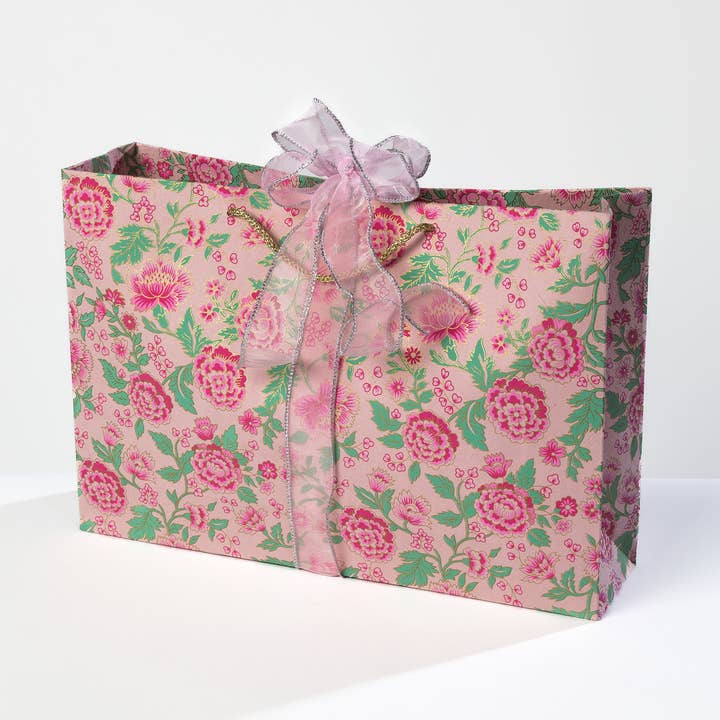 Borsa Regalo Grande Peonia Rosa, Ecologica & Lussuosa - Ridotto per la vendita all'ingrosso da parte di Globe Enterprise