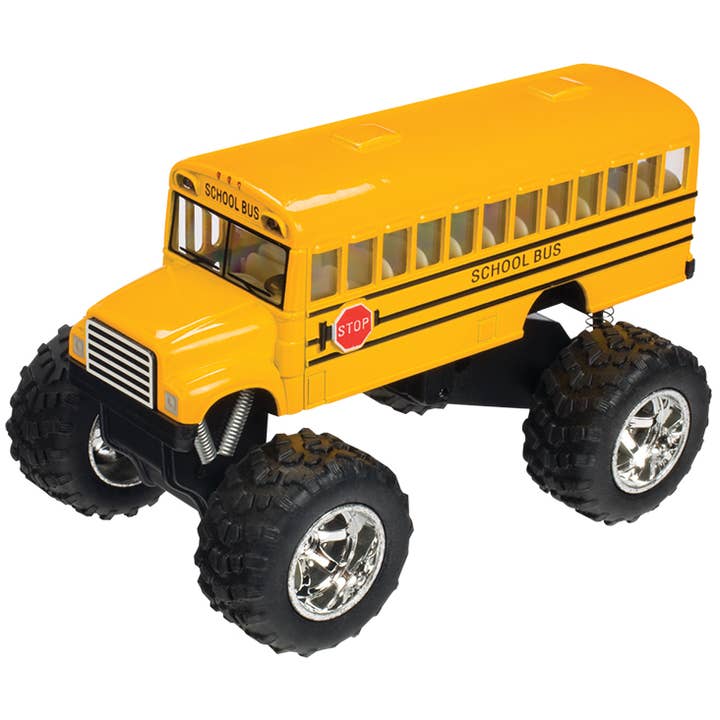 Toysmith - Wholesale Toy Car/Truck - Kids - Monster School Bus, Pull Back Action, Die-Cast