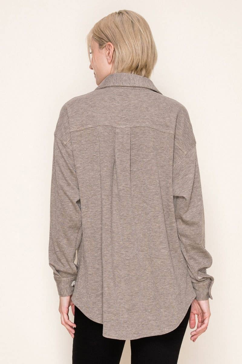 White Birch – Engroshandel Skjortejakke/shacket – til kvinder – T10369 Langærmet Solid Strikskjorte29